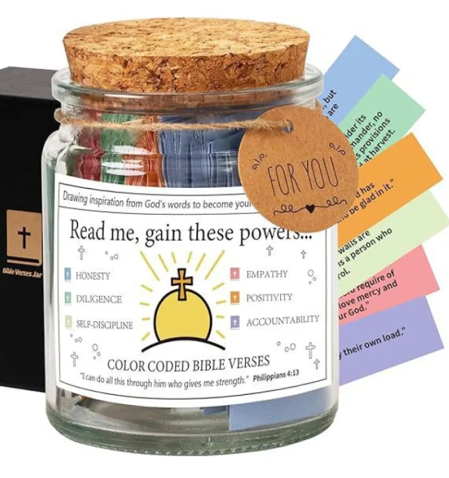 Bible Verse Jar - 90 Scripture Cards for Daily Encouragement